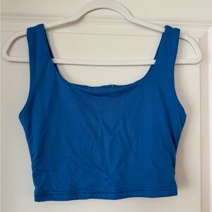 Bright Blue Scoop Crop Tank